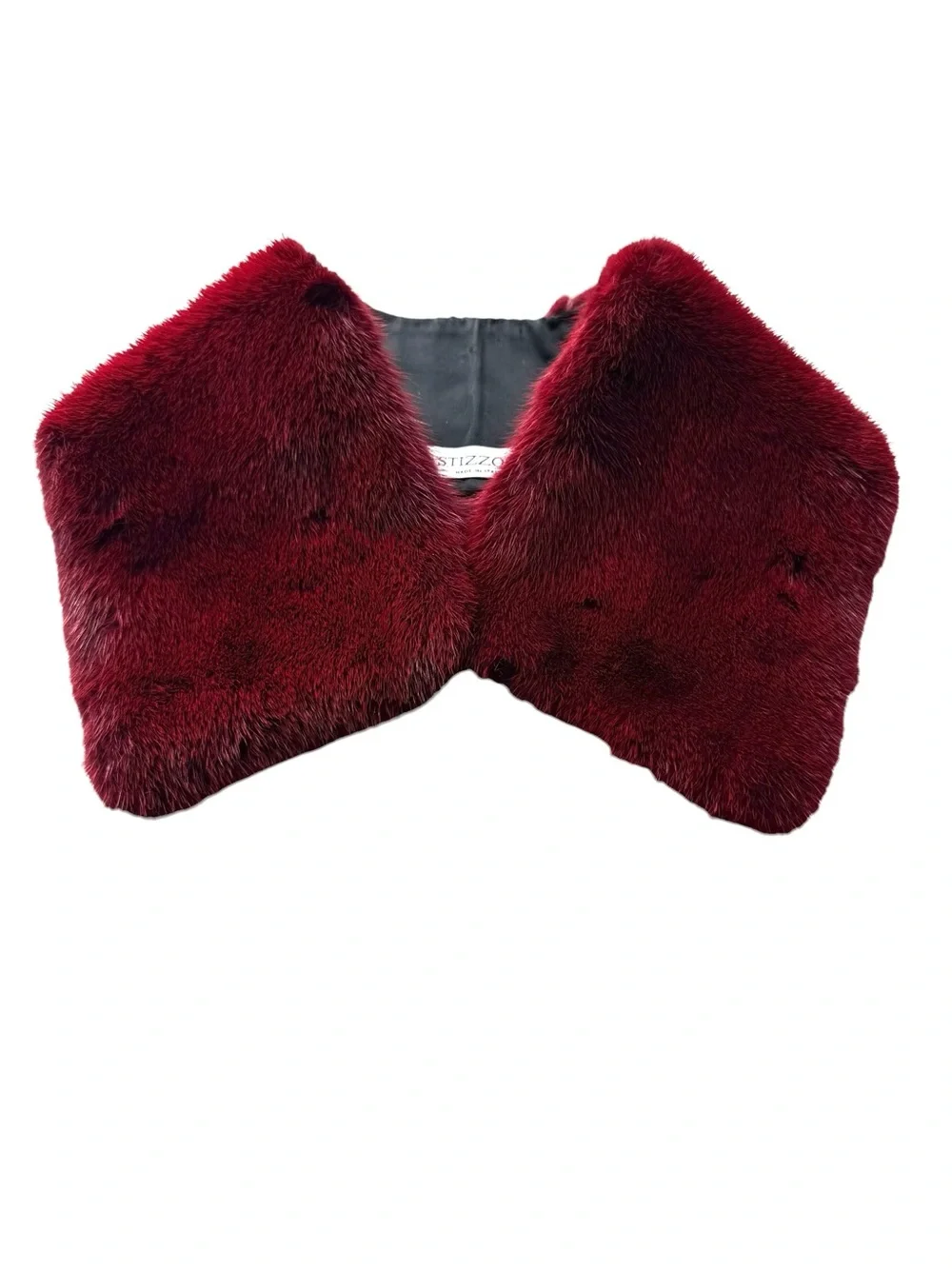 Stizzoli Rabbit Fur Neck Scarf Warmer Red Vintage Rare Made in Italy Luxury